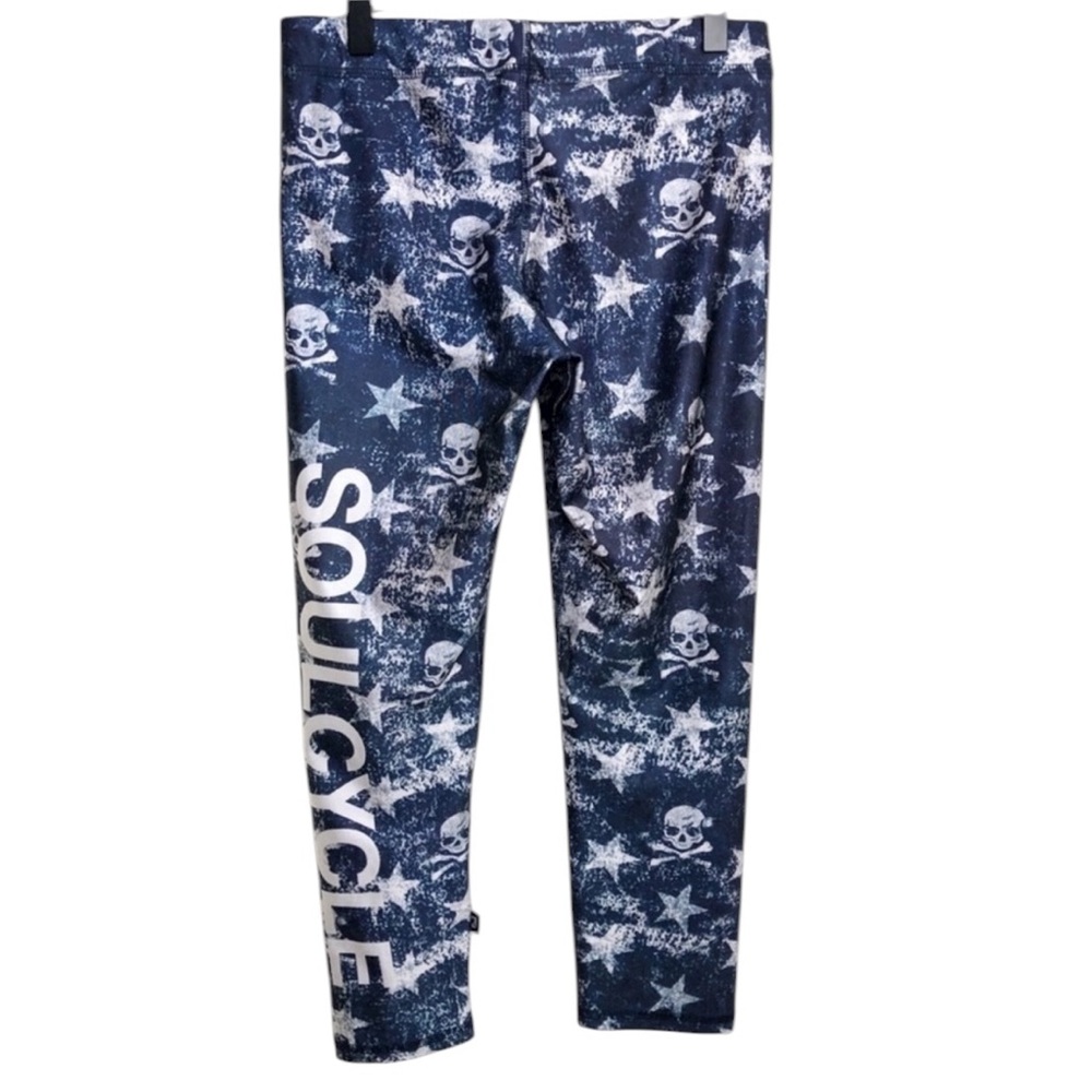 Terez X Soulcycle Stars & Skulls Capri Leggings In Celestial Blue